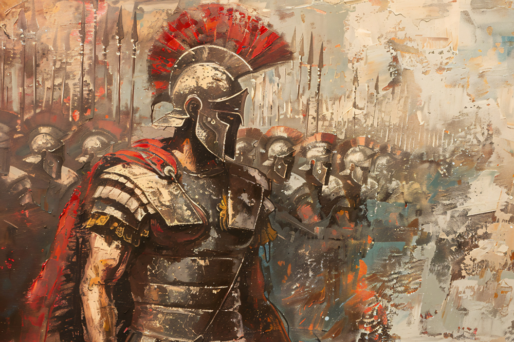 Abstraktes Gemälde einer römischen Legion.