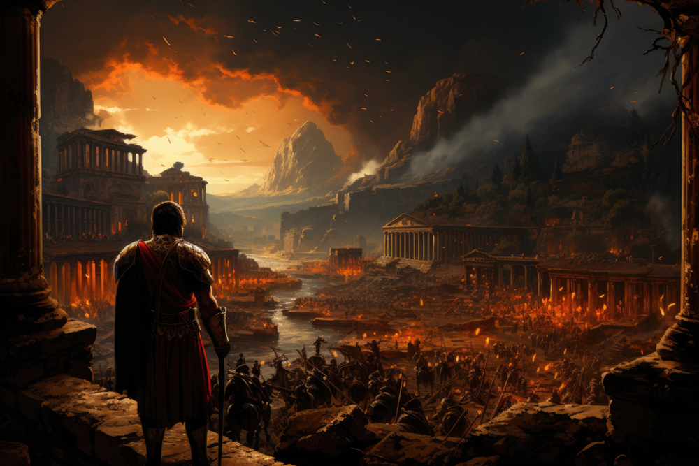 Die Enthüllung des glorreichen Wandteppichs des antiken Roms: Auf den Spuren von Pomp, Macht und militärischer Überlegenheit durch die rätselhafte Rückansicht der römischen Legion.